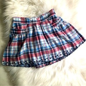 5x$25 OshKosh 100% Cotton Elastic Waist Plaid Skort, 6